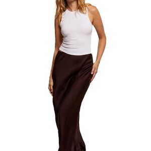 perfectwhitetee Rich Genevieve Satin Slip Skirt